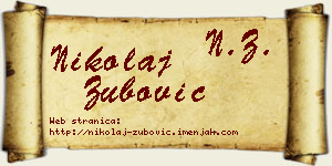 Nikolaj Zubović vizit kartica